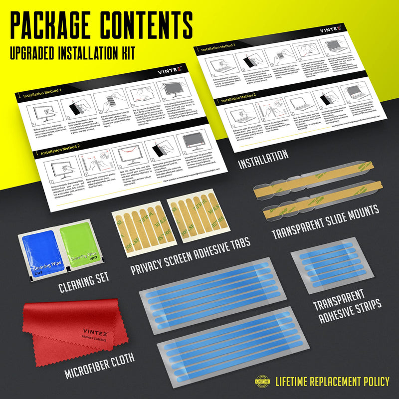 Privacy Screen Adhesive Tabs and Strips for Computer Monitors and Laptops - Replacement kit
