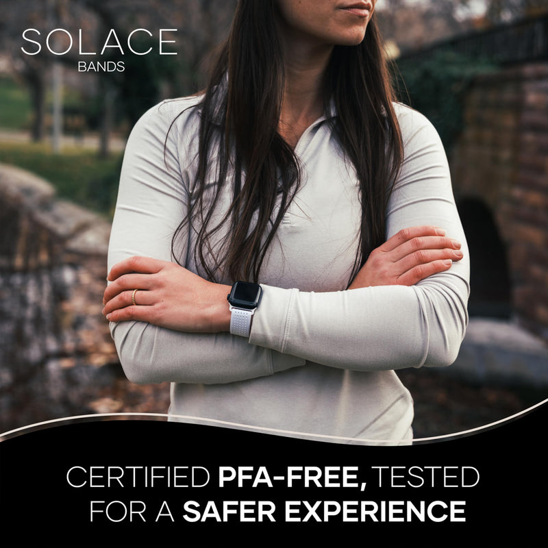 Solace Sport Adapt Bands - Apple Watch Bands, Breathable Nylon with Magnetic Clasp, Unisex Smart Watch Band, Apple Watch Strap Black 38/40/41/42MM