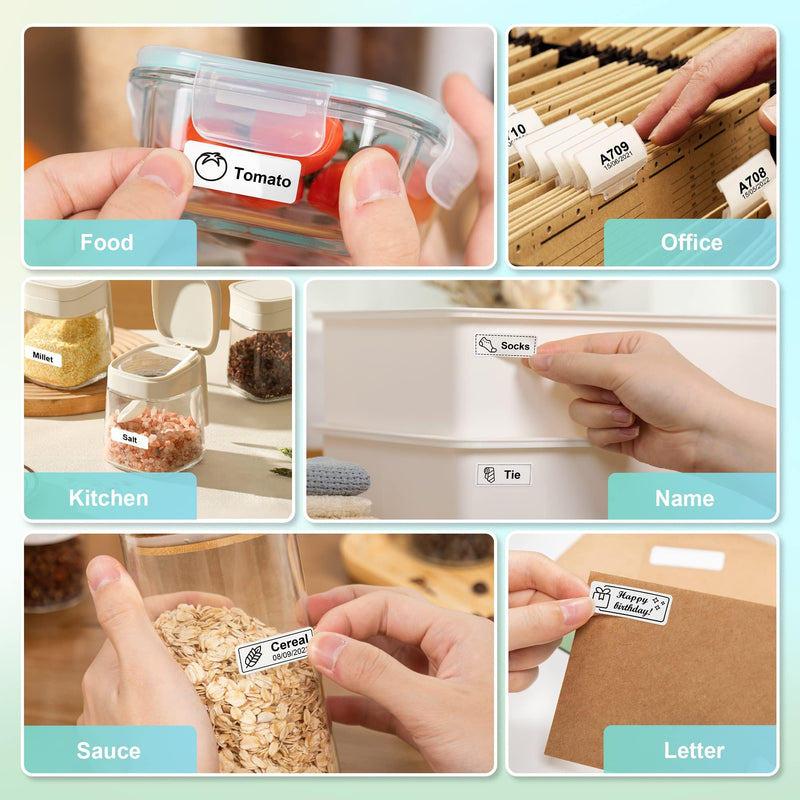 [AUSTRALIA] - Nelko Genuine P21 Label Maker Tape, 14x40mm (0.55"x1.57"), Standard Laminated Thermal Label Tape Replacement, for Home Office, 180 Labels/Roll, White 0.55"x1.57"(14mmx40mm)-1 Roll 