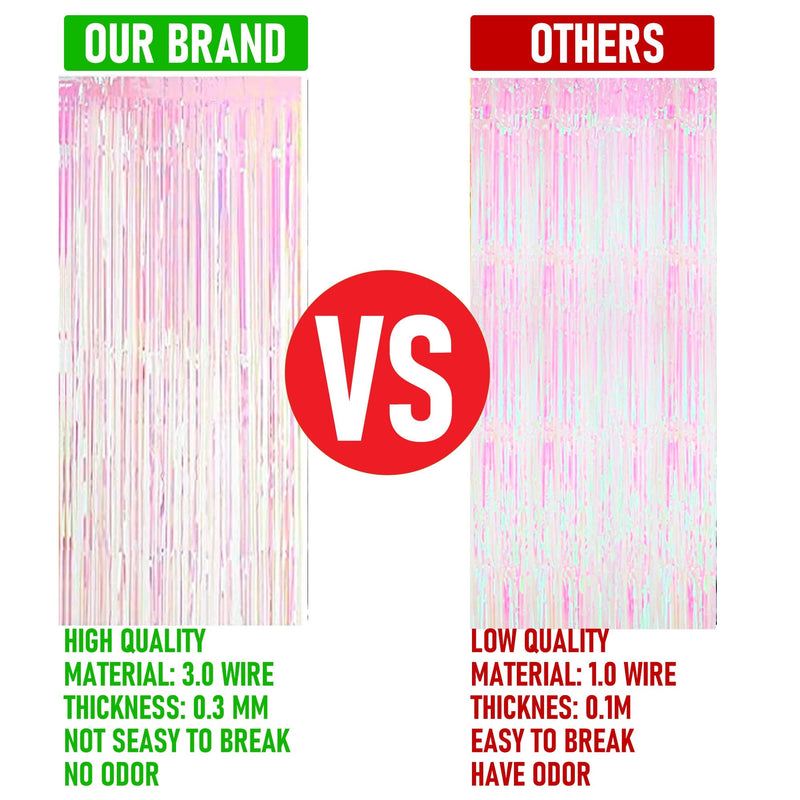 Dazzle Bright 2 Pack Backdrop Curtain, 3FT x 8FT Metallic Tinsel Foil Fringe Curtains Photo Booth Background for Baby Shower Party Birthday Wedding Engagement Bridal Shower (Multicolor) Multicolor