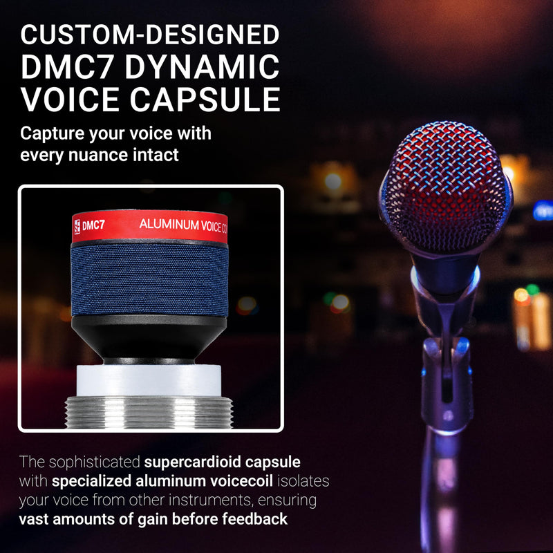 SE ELECTRONICS V7 Dynamic Microphone for Singing, Speech & Studio Recording - XLR Handheld Professional Microphone with Supercardioid Aluminum Voice Coil for Huge Gain Before Feedback - Grey V7 - Gray