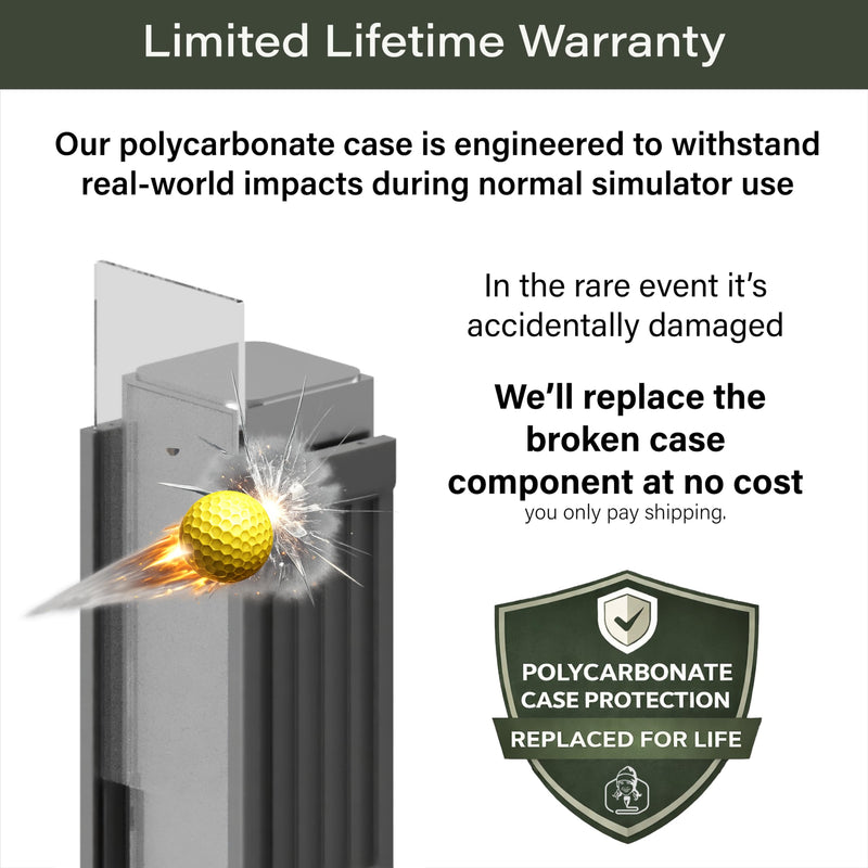 Durable Protective Case for Square Golf Launch Monitor – 100% Polycarbonate Shell, Oversized Bubble Level, Precision-Fit Impact-Resistant Case with Limited Replacement Warranty