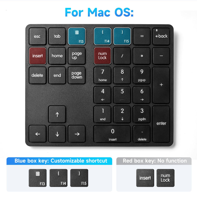 [AUSTRALIA] - havit Wireless Number Pad for Laptop, Fully Compatible with Mac OS, iPad, Windows, and Android Devices – 2.4G Rechargeable 34-Key Numeric Keypad 