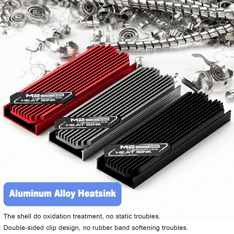 [AUSTRALIA] - ASTARON M.2 SSD Heatsink 2280 Thin Cooler with Nano Thermal Pads (0.5mm-1mm) NVME M2 Thermal Pad Double-Sided Heat Sink for PC/PS5/Gaming Laptops (Black) Black 