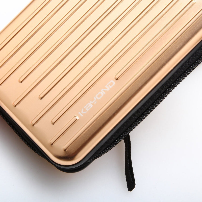 KAYOND Anti-Shock Silver Aluminium Carry Travel Protective Storage Case Bag for 2.5" Inch Portable External Hard Drive HDD USB 2.0/3.0 (Golden) Golden
