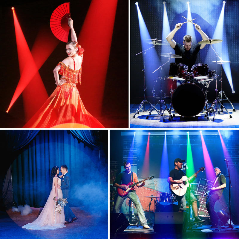 20W Pinspot Light with Remote,RGBWYP+Cyan LED Beam Spot Lights,Ultra Bright Mirror Disco Ball Spotlight Stage Light for DJ Disco Party Bar Club Show Wedding Children's Theater Black 1 Pack