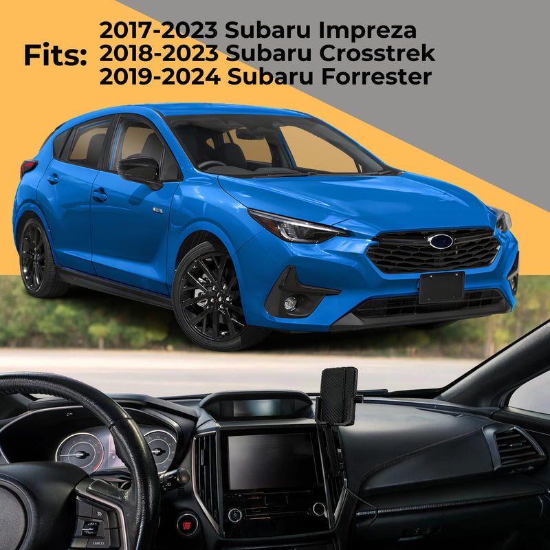 Exact-Fit Phone Mount for Subaru Crosstrek (2018-2023), Forester (2019-2024) & Impreza (2017-2023) - Custom Dashboard Cell Phone Holder, No-Drill Air Vent Surround Bracket, Anti-Wobble