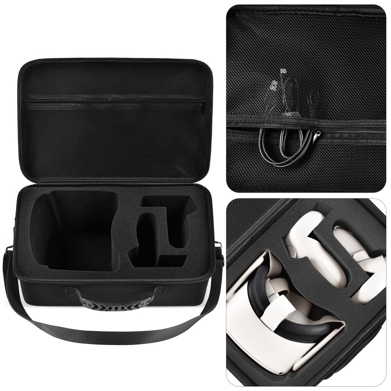 Comecase Hard Carrying Case for Oculus Quest 2 All-in-One VR Gaming Headset with USB Flash Drive Case Grey - 2 Pack