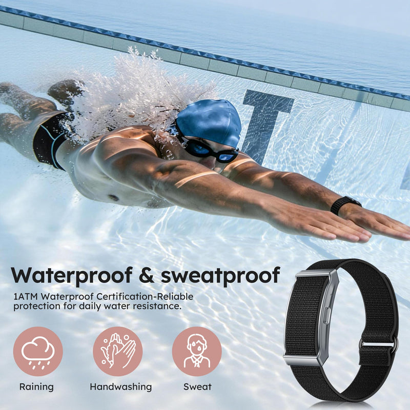 Smart Bracelet for Men Women Wearable Fitness Smart Wristband Heart Rate/Sleep Tracker/Pedometer/Call Reminder Multiple Sport Modes IP68 Waterproof Activity Tracker with 2 PCS Bands black