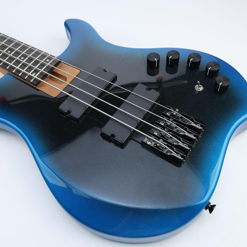[AUSTRALIA] - Bass Guitar Bridge with Zinc ALloy Saddle Base Individual Single String Fixed Bridge for 4 String Electric Bass Replacement Parts（Vacuum Black） 4PCS 