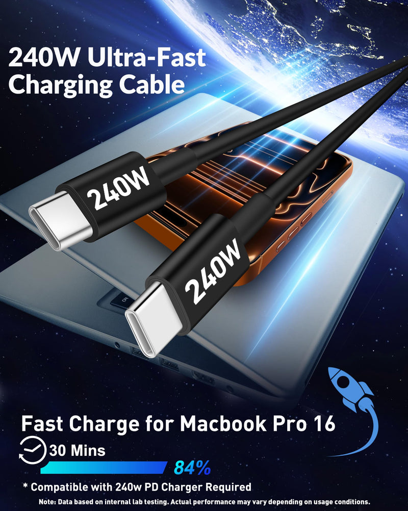 iPhone 17 16 15 Car Charger Fast Charging, 90W 4Port USB C Fast Car Charger | Cigarette Lighter Adapter, with 240W 3FT USB-C Cable, for iPhone 17/17 Pro Max/17e/16/15 Pro Max/Plus, iPad, Android, 2 Pack Matte Black Car Charger x2 + Cablex2