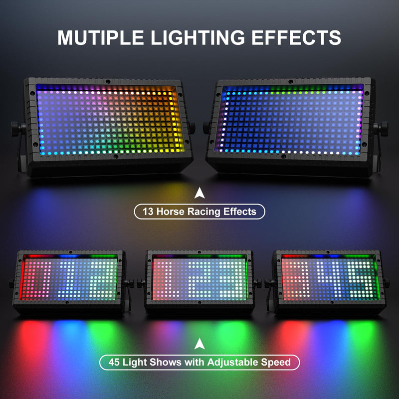 DJ Strobe Stage Light Bar, 288 RGB LED Wall Washer Light, 55 Zones Chasing Stage Party 4-in-1 DMX512, Remote Control for Halloween, Wedding, Club, Party Black 1 Pack