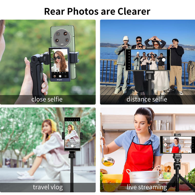 [AUSTRALIA] - King Ma Phone Vlog Selfie Monitor Screen for Samsung - Sync Back Camera to Selfie Screen with Magnetic Phone Clip & Bluetooth Remote for Vlog Live Streaming TikTok,Supports up to UHD 60FPS Recording PH01-H-KMUS 