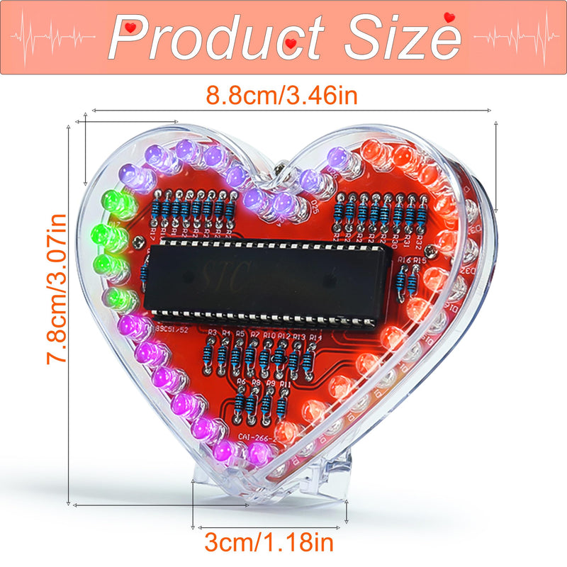 Joycabin LED Soldering Exercise Set, Heart-Shaped RGB LED Soldering Project, DIY Soldering Exercise Set, Electronic Kit for Students, Teaching and Learning Training, Valentine's Day, Handmade Gifts