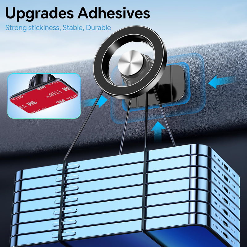 [AUSTRALIA] - for iPhone Magsafe car Mount【20 Strong Magnets】Magnetic Phone Holder for Car Dashboard【360° Rotation】Hands Free Car Phone Holder Mount Dash Fit iPhone 15 14 13 12 Pro Max Plus MagSafe Car Accessories Black 