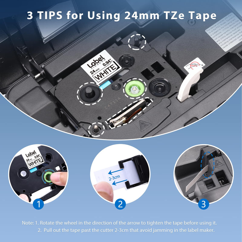 [AUSTRALIA] - Label KINGDOM TZe-251 24mm Label Tape Replacement for Brother P-Touch Label Tape 1 Inch TZe TZ Tape 24mm 0.94 Laminated White TZe251 TZ-251 for Brother Label Maker PT-D600 PT-D610BT PT-P710BT, 3-Pack 24mm 0.94Inch 