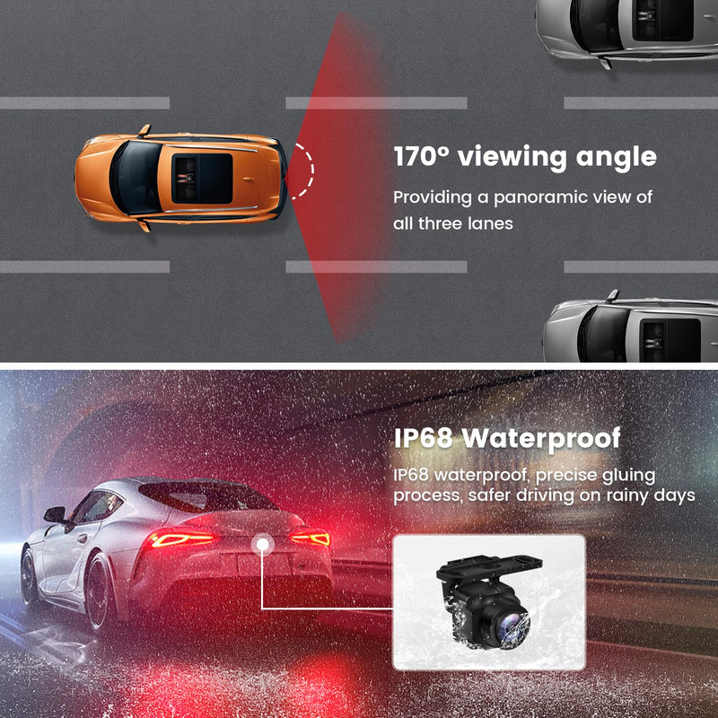 Dasaita 1080P Backup Camera, 170° Wide Angle Front/Rear View | IP68 Waterproof, Universal Reversing Parking Kit, For Cars, Pickup Trucks, SUVs, RVs, Vans
