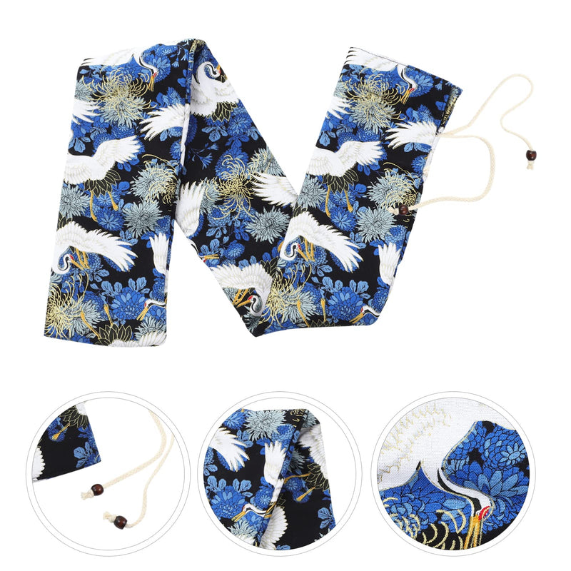 Flute Accessory Flute Case Cloth Flute Bag Flute Storage Pouch Folk Style Flute Bag Flute Woven Bag Musical Instruments Storage Container (Blue) Bag Flute
