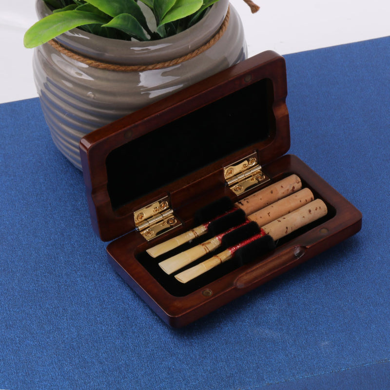 BQLZR Bamboo Oboe Reeds Replacement with Wooden Storage Box for Instrument Pack of 3