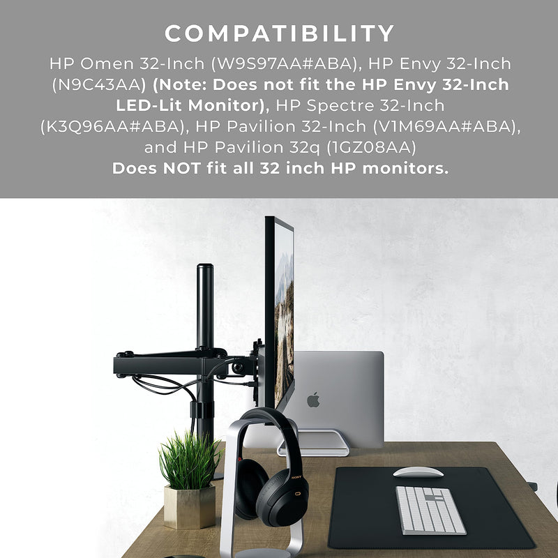 HumanCentric VESA Mount Adapter Compatible with HP 32-Inch Displays | Compatible with HP Omen, Spectre, Pavilion, and Envy Media Display (Does not fit LED-Lit Model) Monitors