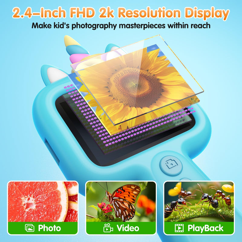 [AUSTRALIA] - Pocket Microscope for Kids, 2.4" Screen 600X Portable Digital Microscope Handheld, STEM Educational Science Kit Toys for Age 3 4 5 6 7 8 9 10 11 12 13 Years Old Kids Christmas Birthday Gifts 