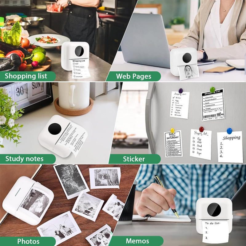 20PCS Mini Printer Paper,Thermal Sticker Paper,Self-adhesive,Mini Thermal Printer Paper,Mini Photo Printer Labels, For Photos, To-do Lists,Notes,Black On White,5.7 x 2.5cm