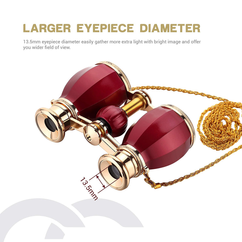 [AUSTRALIA] - ESSLNB Opera Glasses Binoculars for Women Adults 4X30mm Theater Glasses Compact Binoculars for Theater and Concerts Antique Binoculars with Case Removable Chain 