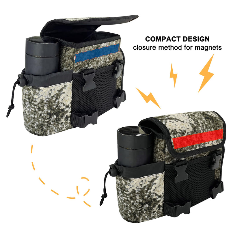 Binocular Harness Chest Pack, Bino Case with Rangefinder Pouch & Rain Cover, Bino Straps Secure Your Binoculars, Binocular Pack for Bird Watching, Hunting, Travel, Sports New Black Camo