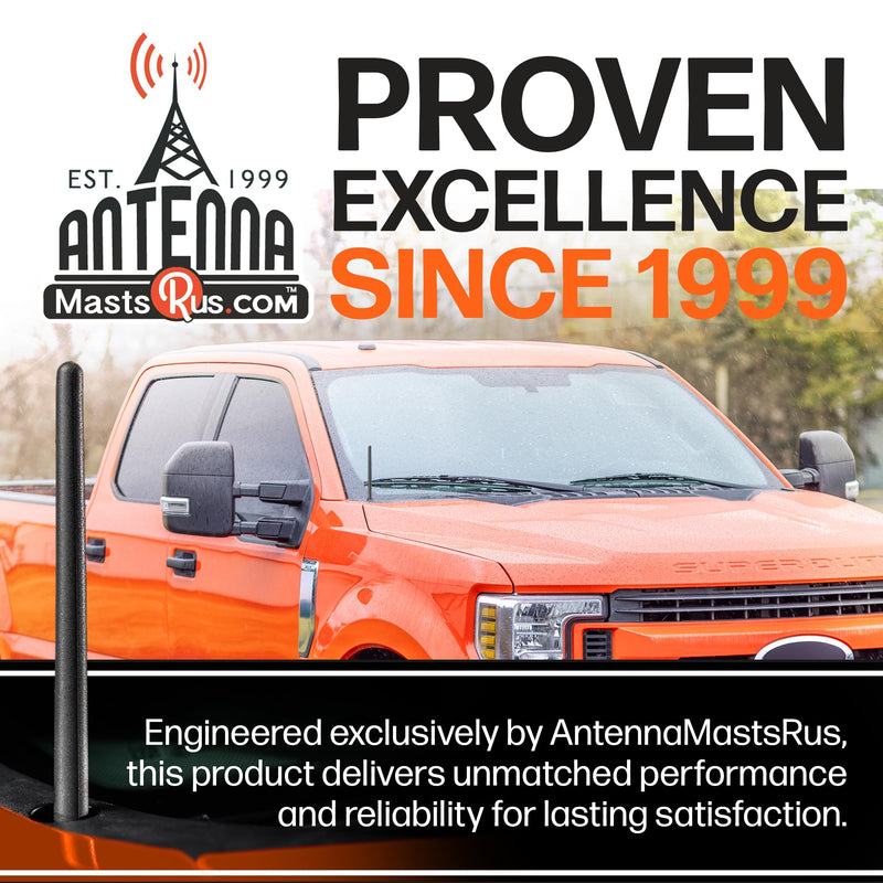 [AUSTRALIA] - AntennaMastsRus Short Antenna Replacement for Ford F-350 | F450 (2017-2026) USA Stainless Steel Threading, Car Wash Proof, Enhanced Reception 6 3/4 Inch Rubber Truck Antenna with Internal Copper Coil 