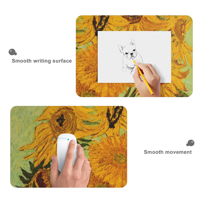 ALAZA Sunflower Print Van Gogh Large Gaming Mouse Pad Big Mousepad Mice Keyboard Mat with Non-Slip Rubber Base for Computer Laptop Home & Office, 35.4 X 15.7 inch 35.4 x 15.7in / 90 x 40cm Multi 1