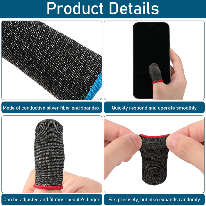 40 Pieces Gaming Finger Sleeve For Gaming Thumb Sleeves Mobile Gaming Finger Protector (Simple Colors) Simple Colors
