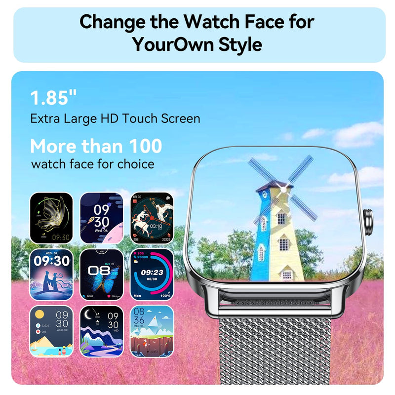 Smart Watch for Men Women Fitness: Waterproof Make Answer Call Digital Mens Watches Pedometer Smartwatch for Android Phone iPhone Samsung Compatible SpO2 Sleep Heart Rate Monitor Running Step Tracker