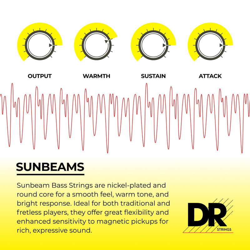 DR Strings Sunbeam - Nickel Plated Round Core Bass 40-100 (NLR-40) Single SUNBEAM™: Light 40-100