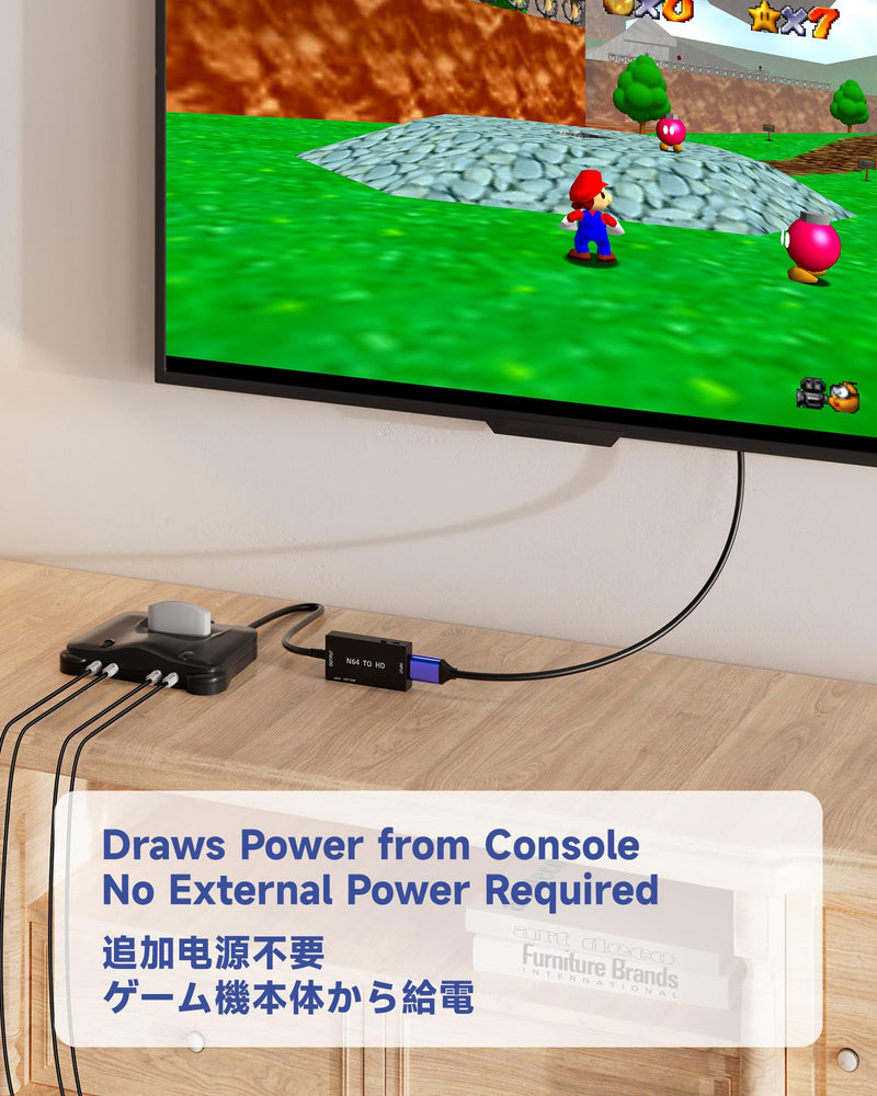 [AUSTRALIA] - HDMI Converter for N64, Gamecube, SFC & SNES – Convert S-Video to HDMI (Cleaner Output Than RCA Composite) – Plug & Play Adapter with 1.5m HDMI Cable, No External Power Required Black 