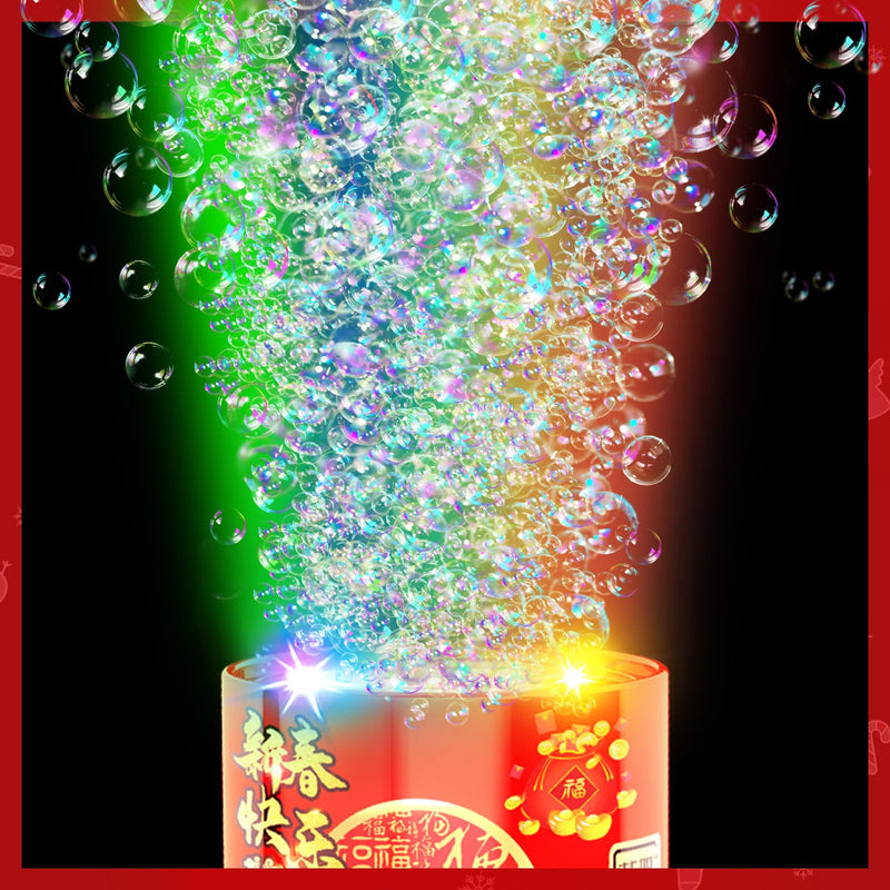 [AUSTRALIA] - Fireworks Bubble Machine (13 Holes) with Dazzling RGB LED Lights, Automatic Sparklers Bubbles Toy, Bubble Blower for Kids Toddlers, Party Birthday Wedding Christmas Chinese New Year Decorations 13 Holes With 80ml Bubble Solution 
