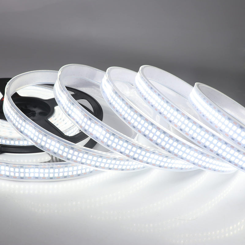 [AUSTRALIA] - LEDENET LED Strip Lights Cold White 6500K 16.4ft Double Row 2835 SMD 2400LEDs DC 12V Daylight Bright LED Tape Light Flexible Dimmable Ribbon Lamp 5M Waterproof IP67 Outdoor Lighting Decor 