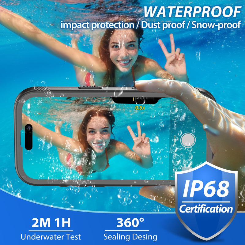 SPORTLINK for iPhone 17 Pro Max Waterproof Case, Mag/Black | Military-Grade Heavy-Duty 360° Full-Body Protection with Built-in Screen & Camera Protectors, Dustproof, Shockproof Black/Mag for iPhone 17 Pro Max (6.9")