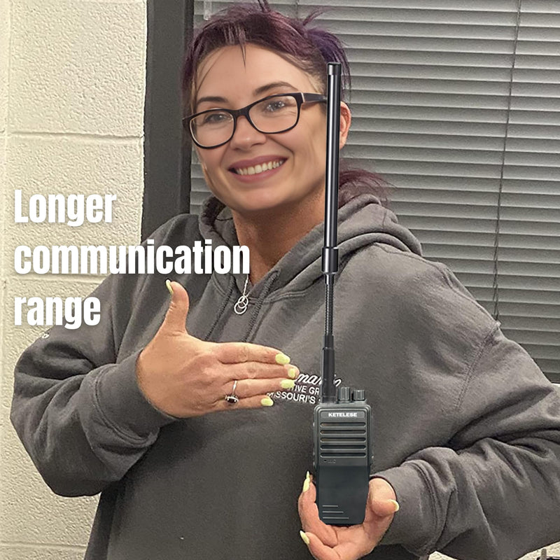 GMRS Antenna Ham Radio, Dual Band Antenna for Walkie Talkies 136-174 400-470 MHz 15.4" SMA Female Whip Antenna for Two Way Radio (Antenna Only)