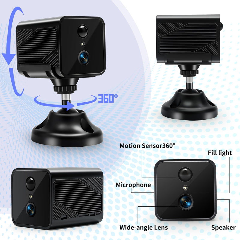 Spy Camera - 2K Hidden Camera with Long Battery Life & AI Motion Detection, Wireless Small Cameras Hidden with Mic and Speaker for Home, No SD Card Support