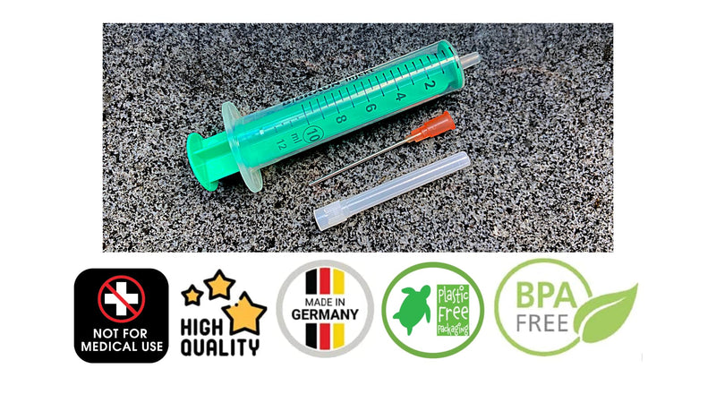 Set of Laboratory Syringes Liquid Syringe Hobby Syringe with Blunt Needle Various Sizes for E-Liquid Aroma Hobby and Home Work (Set 1 x 10 ml) Set 1x 10ml