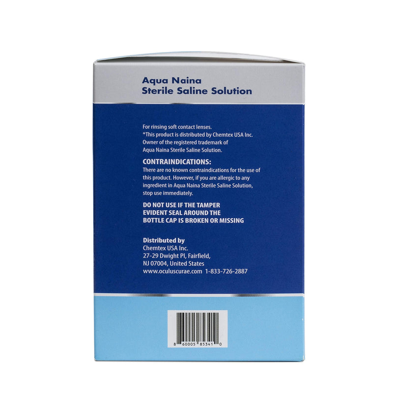 Aqua Naina (4X 4Fl. Oz) - Preservative Free Sterile Saline Solution - Unisol 4 Replacement - Contact Solution for Cleaning, Rinsing and Disinfecting Soft Contact Lenses. (4 Fl Oz (Pack of 4)) 4 Fl Oz (Pack of 4)