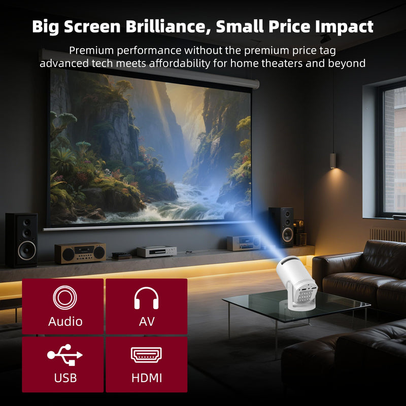[AUSTRALIA] - Wireless Mini Projector with WIFI 6 and Bluetooth, 4K 1080P Support Portable Projector 180° Rotatable. 17"-130" Screen Video Projector. Compatible for Smartphone, Laptop, PC(Q5 mate) Q5 mate 