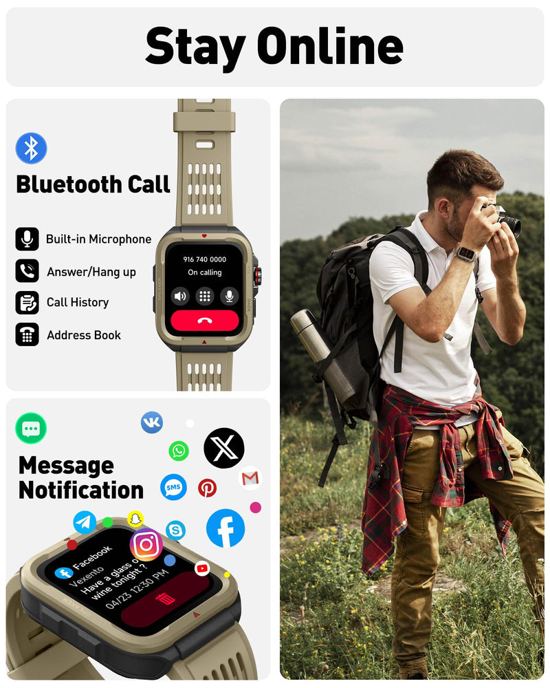 VRPEFIT Smart Watch for Men Women (Answer/Make Call), Alexa Built in, 1.8" Fitness Tracker with 100 Sports Modes, Heart Rate Blood Oxygen, Sleep Monitoring, Smartwatch for iPhone Android Compatible