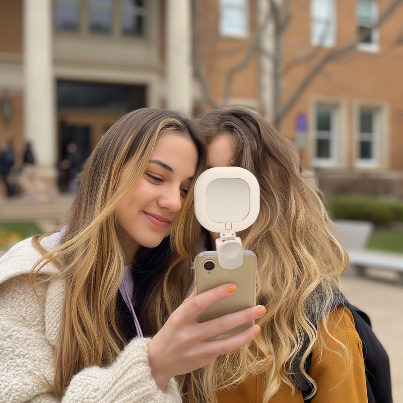 Larsa Pippen - The Larsa Light - LED Selfie Light with Clip & Glass Mirror - Rechargeable Selfie Light for Phone or Camera - 142 LEDs-Adjustable Brightness - Ideal for Makeup, TikTok, Content Creators