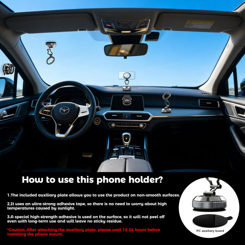 360° Vacuum Magnetic Car Phone Holder | 2800gf Magnet, 90+LBS Suction, Foldable Mount for iPhone 17/16/15/14/13/12 Series