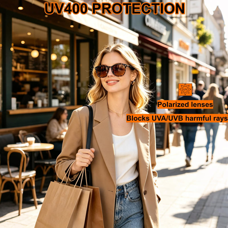 Bluetooth Audio Sunglasses for Women, Open-Ear Audio with Speakers | Bluetooth 5.3,Ultra-Clear Sound,Hands-Free Calls,UV400 Polarized Lenses,Stylish Sunglasses