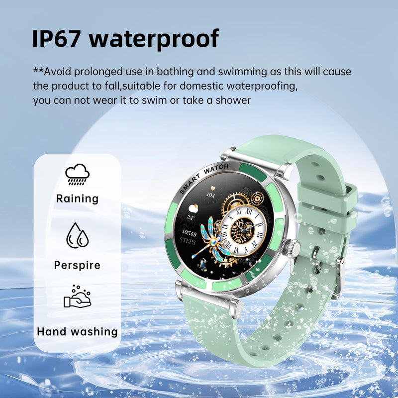 Smart Watch for Women Fitness Tracker Compatible for iPhone Android | 1.27" Round Touch Screen, IP67 Waterproof, 100+ Sports Modes, Bluetooth Call, Heart Rate, Sleep Monitor, Steps Fitness Watch Silver