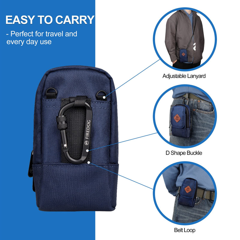 [AUSTRALIA] - FIREDOG Smell Proof Bag, Odor Proof Pouch Carbon Lined Smell Proof Case Container for Travel Storage (Blue) Blue 
