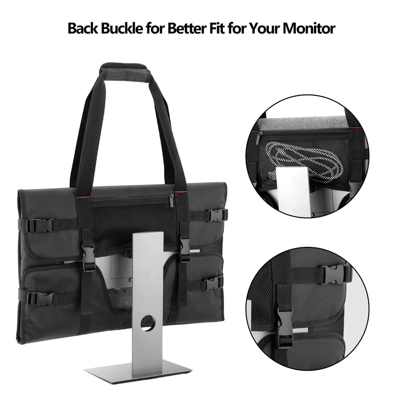 Trunab Carrying Bag for 24" LCD Screens and Monitors, With Padded Velvet Lining, Protective Monitor Travel Case Compatible With 24’’ Monitor and Accessories, Black