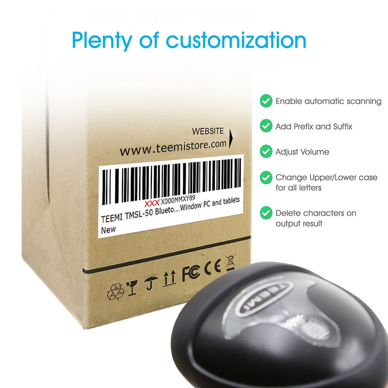[AUSTRALIA] - TEEMI Wireless Barcode Scanner Handheld Automatic 1D Laser Rechargeable Bar Code Reader USB Plug and Play with 2.4G Receiver for Windows PC Mac OS Linux (No Stand) No stand 